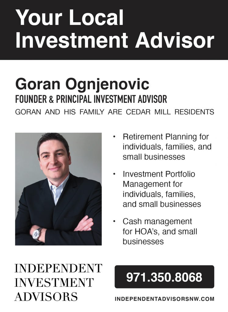 Independent Investment Advisors Bethany & Cedar Mill Living Feature Ad