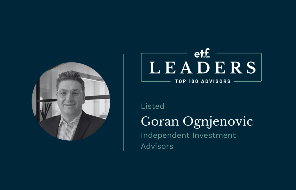 Goran Ognjenovic etf.com Leaders Top 100 Financial Advisor